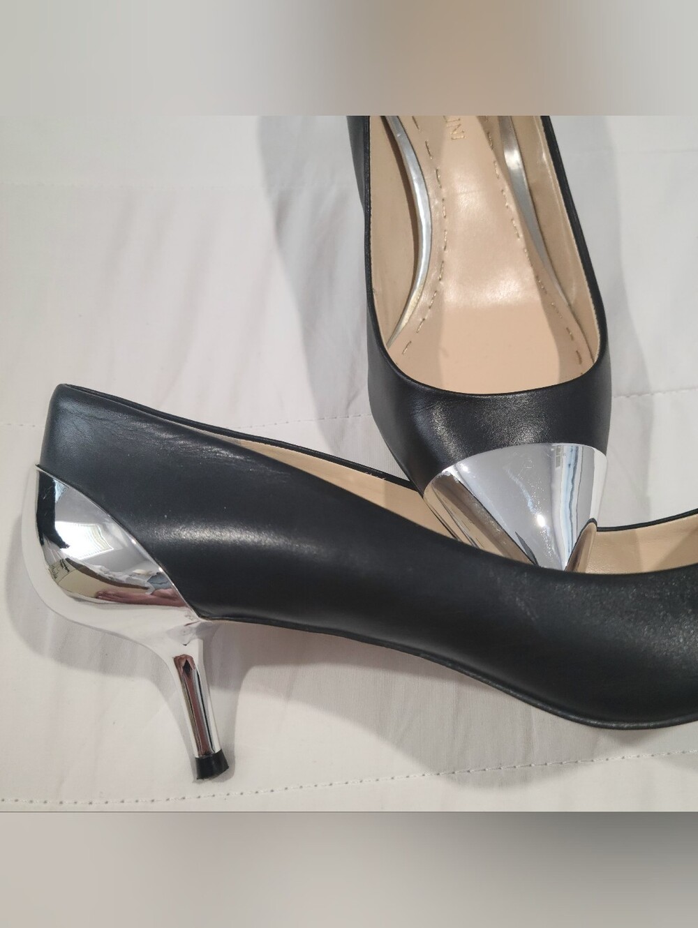 Enzo Anciolini Leather, Silver Tip Heels